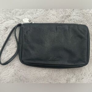Stone Mountain Clutch wristlet black leather